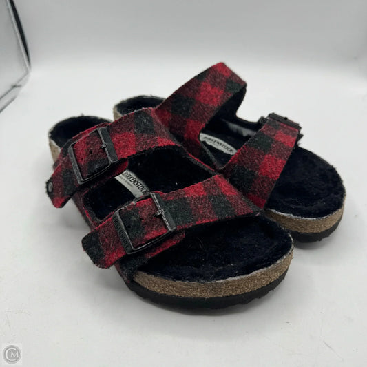 Sandals Flats By Birkenstock In Black & Red, Size: 5