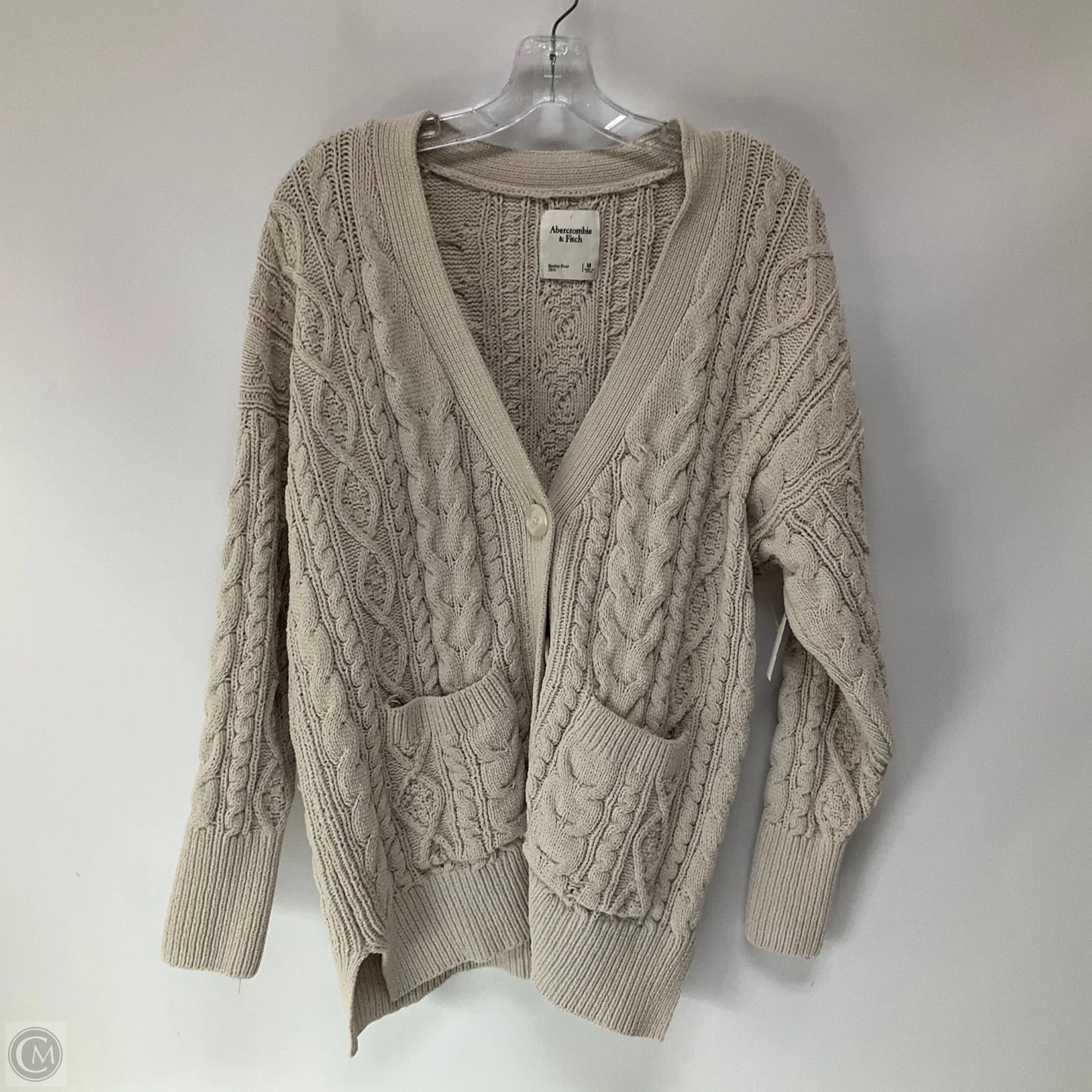 Sweater Cardigan By Abercrombie And Fitch In Beige, Size: M