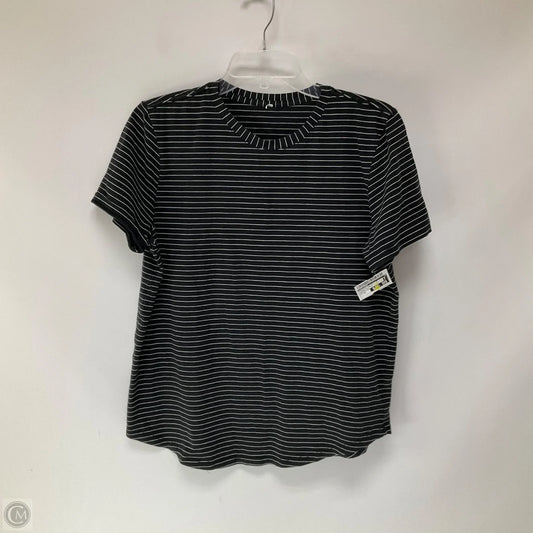 Athletic Top Short Sleeve By Lululemon In Striped Pattern, Size: 10