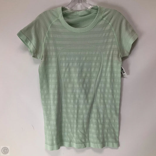 Athletic Top Short Sleeve By Lululemon In Green, Size: 10