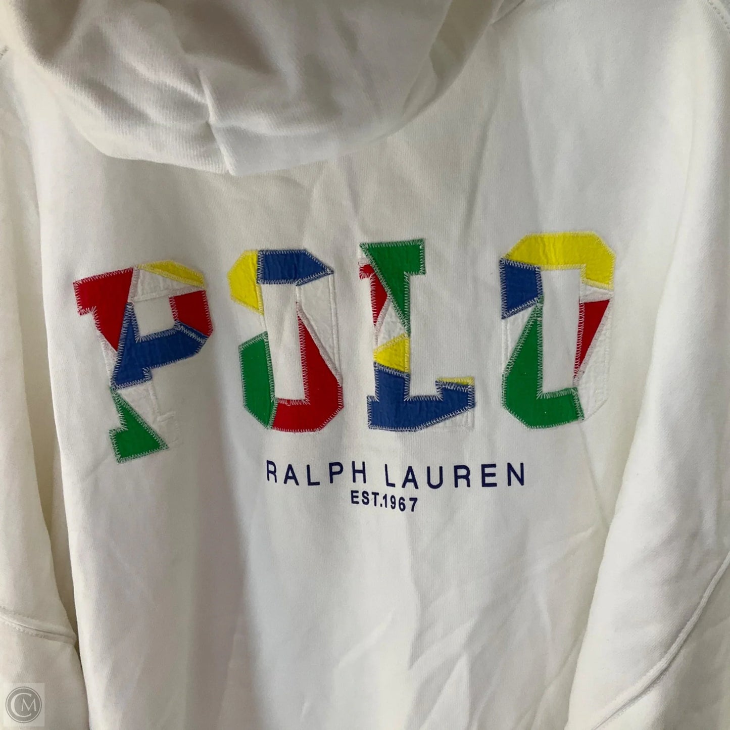 Sweatshirt Hoodie By Polo Ralph Lauren In White, Size: L