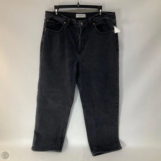 Jeans Straight By Abercrombie And Fitch In Black Denim, Size: 14