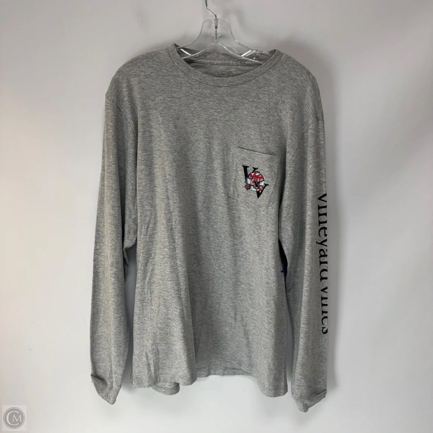 Top Long Sleeve Basic By Vineyard Vines In Grey, Size: M