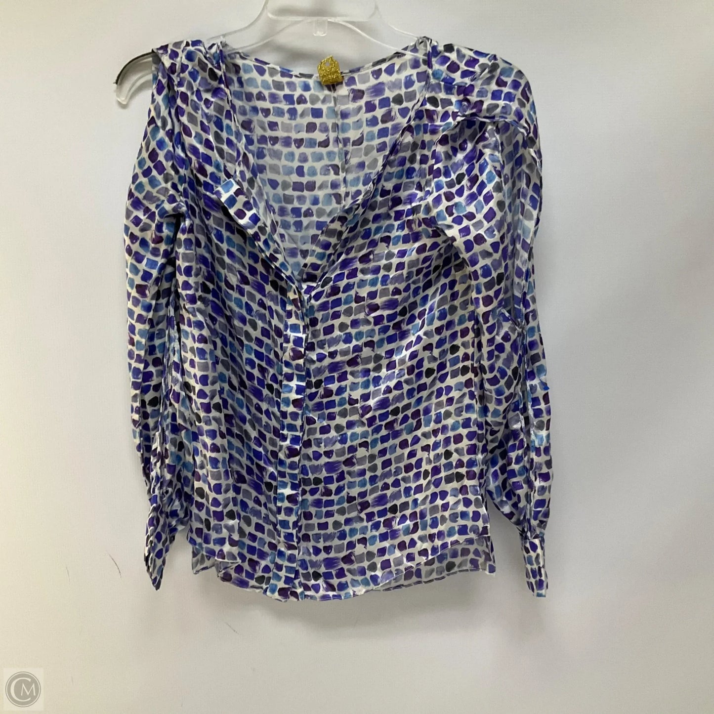 Top Long Sleeve By Farm Rio In Blue & Purple, Size: S