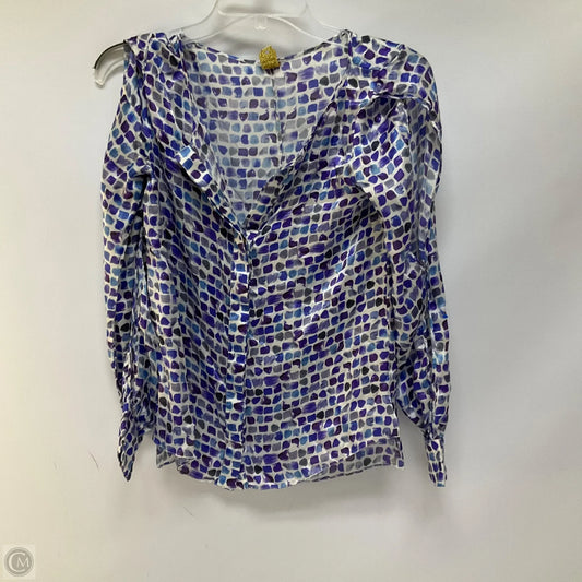 Top Long Sleeve By Farm Rio In Blue & Purple, Size: S