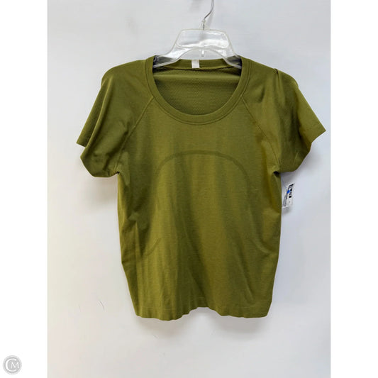 Athletic Top Short Sleeve By Lululemon In Green, Size: 10