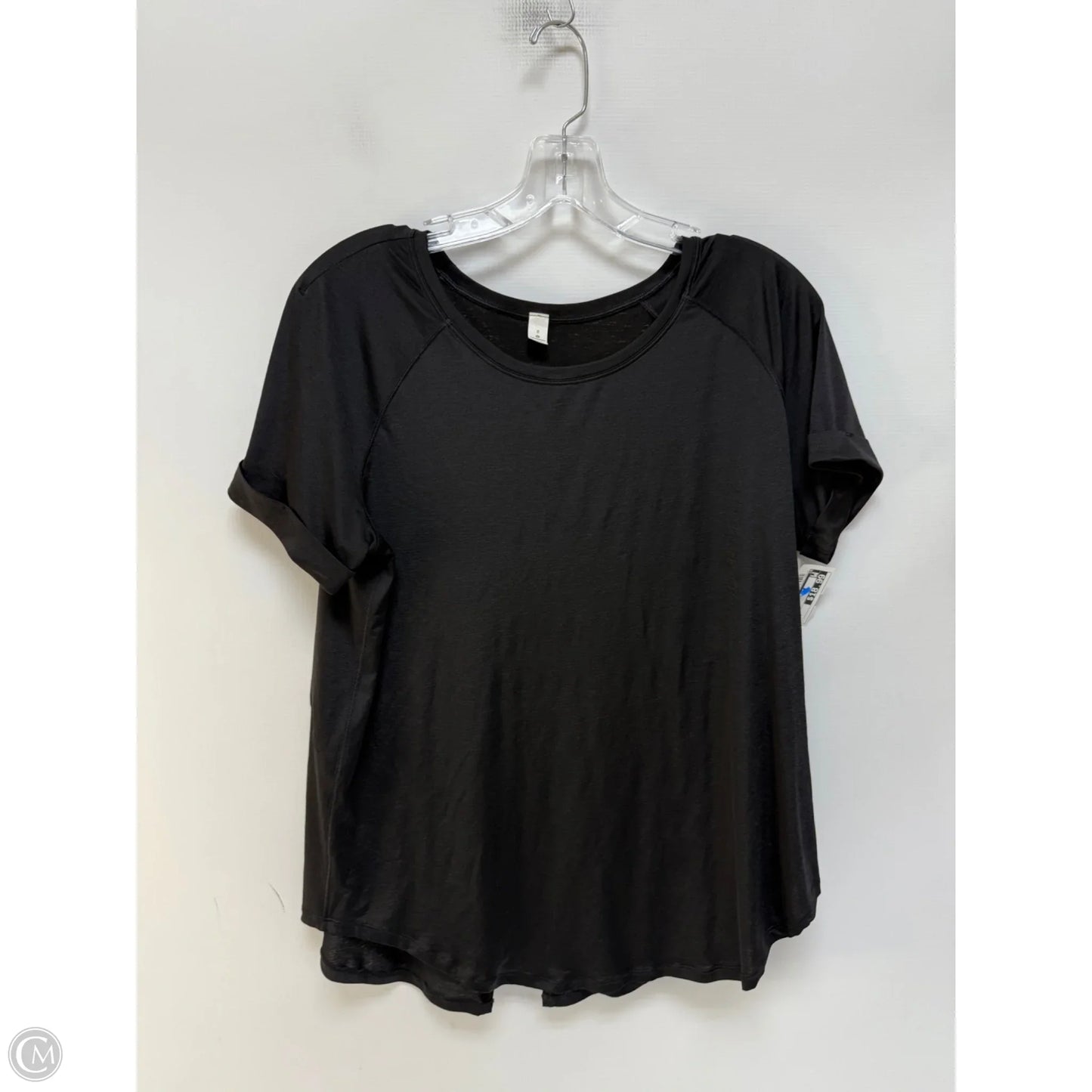 Athletic Top Short Sleeve By Lululemon In Black, Size: 8