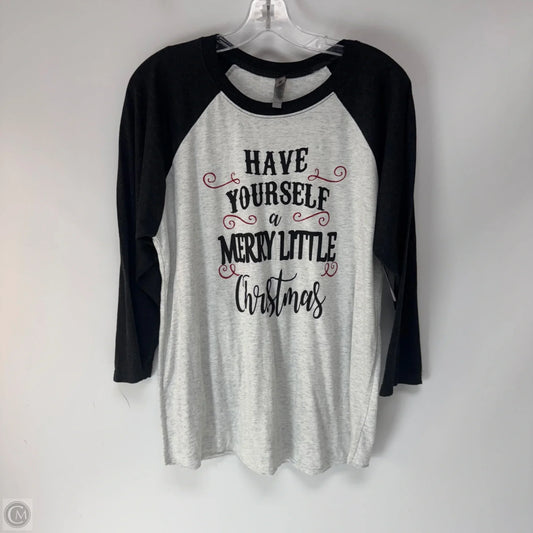 Top Long Sleeve By Next Level In Black & Grey, Size: L