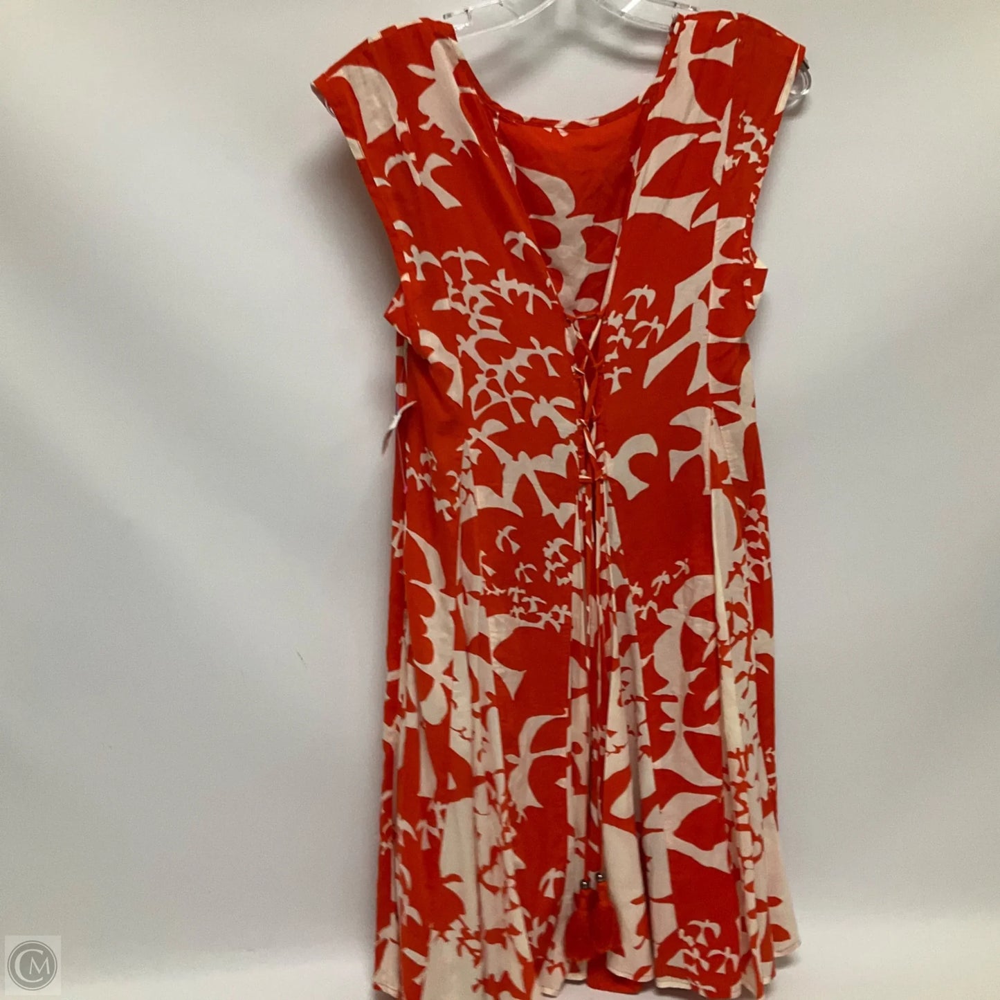Dress Casual Short By Maeve In Orange & White, Size: S