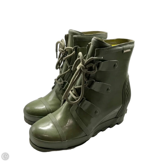 Boots Rain By Sorel In Green, Size: 10