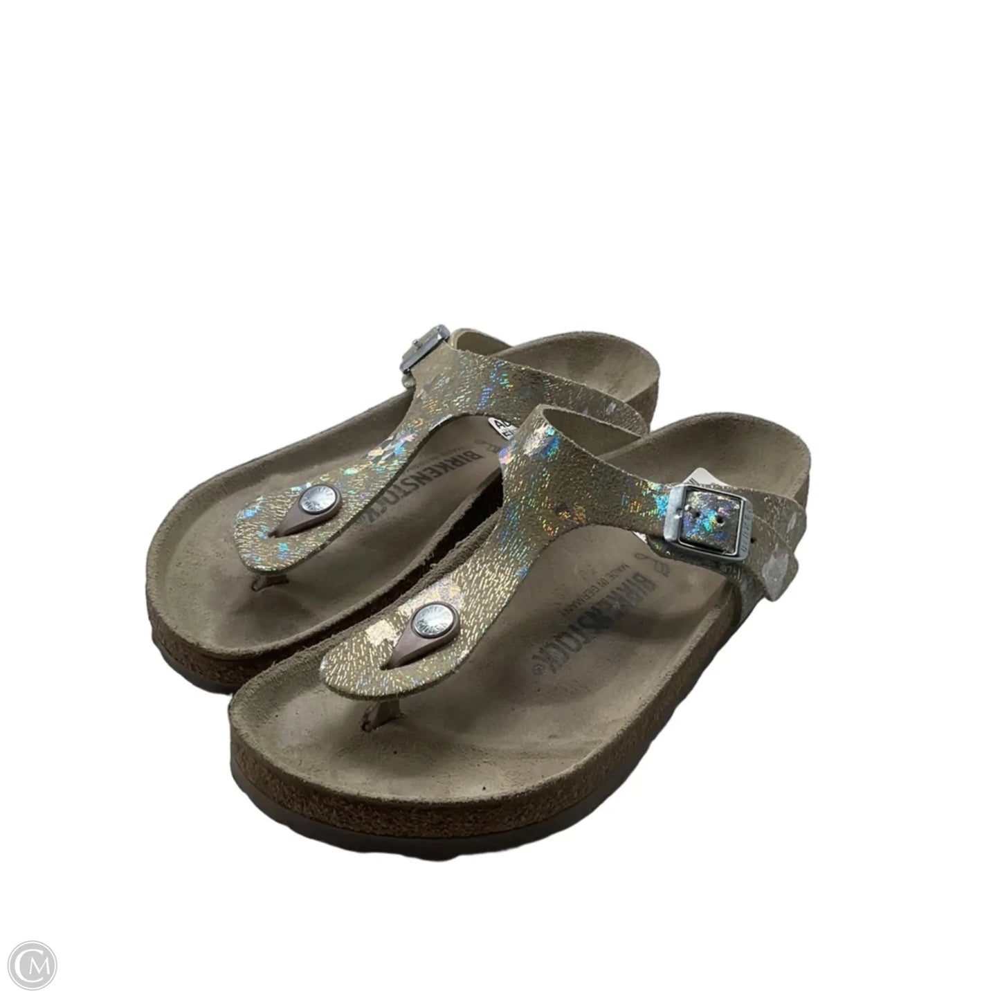 Sandals Flats By Birkenstock In Gold, Size: 6.5