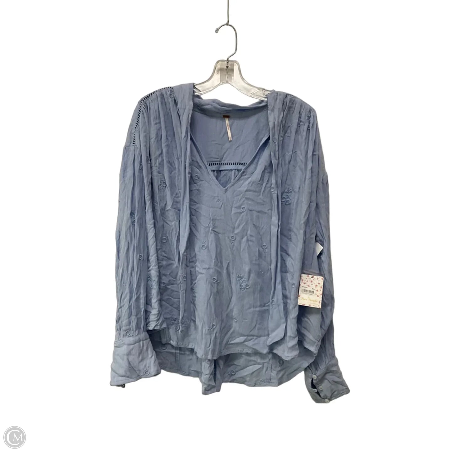 Top Long Sleeve By Free People In Blue, Size: M
