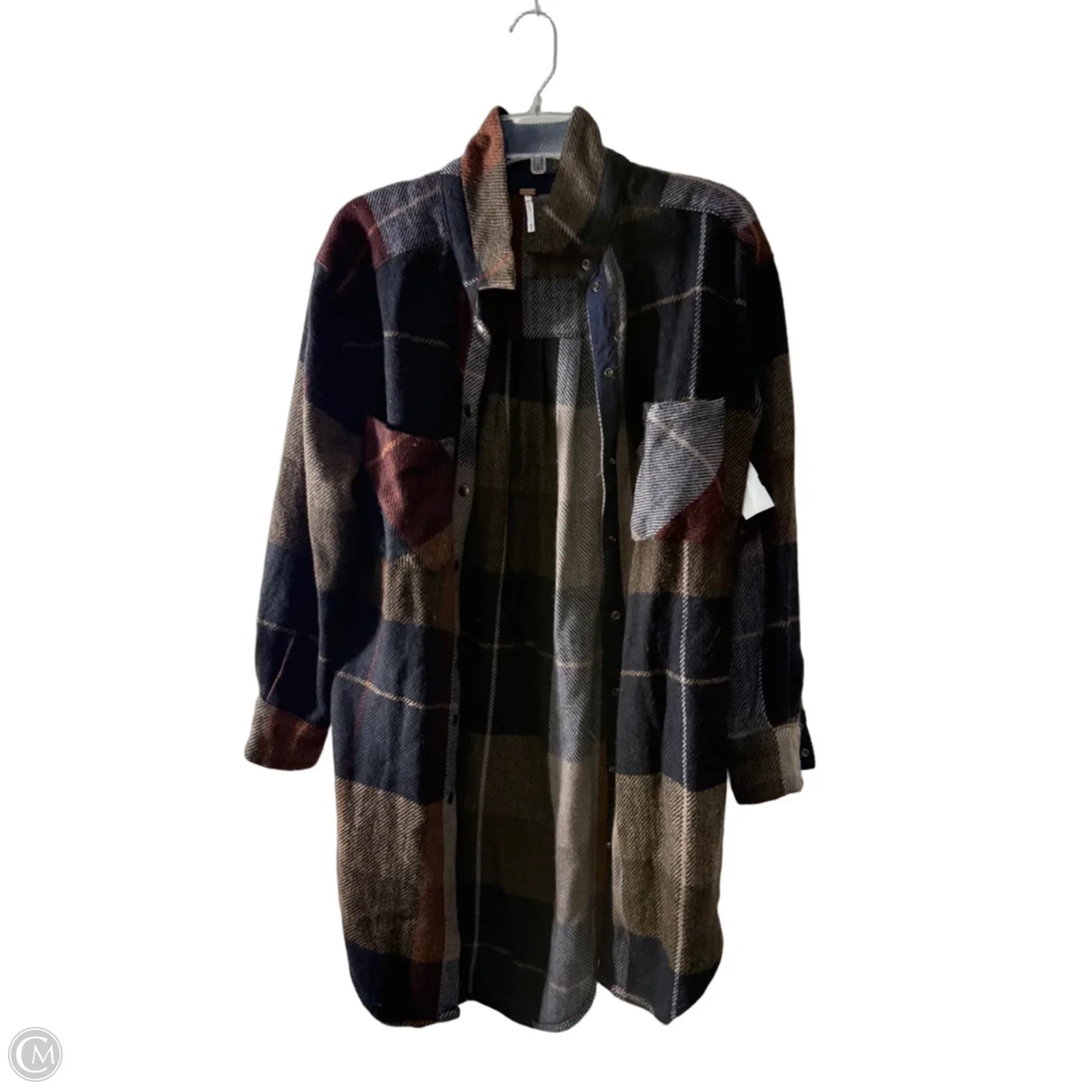 Jacket Shirt By Free People In Plaid Pattern, Size: M
