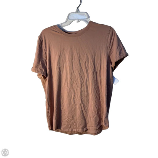 Athletic Top Short Sleeve By Lululemon In Tan, Size: 12