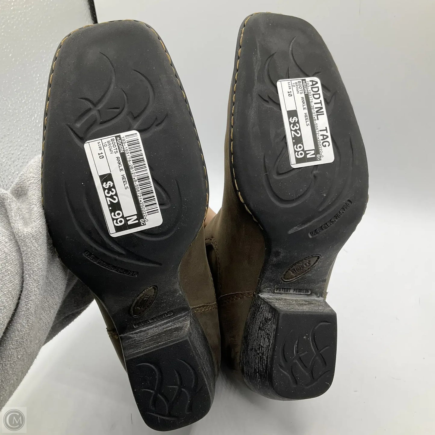 Boots Ankle Heels By Born In Brown, Size: 10