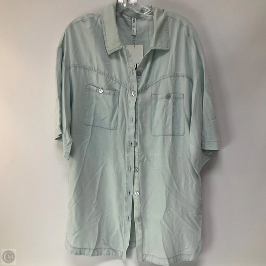 Tunic Long Sleeve By Zara In Blue Denim, Size: M