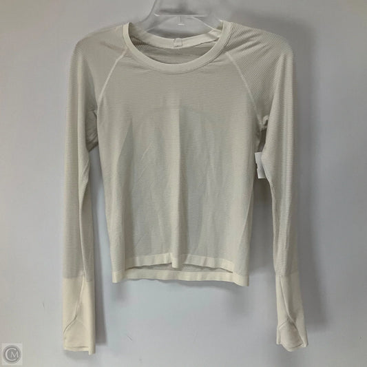Athletic Top Long Sleeve Crewneck By Lululemon In White, Size: 6