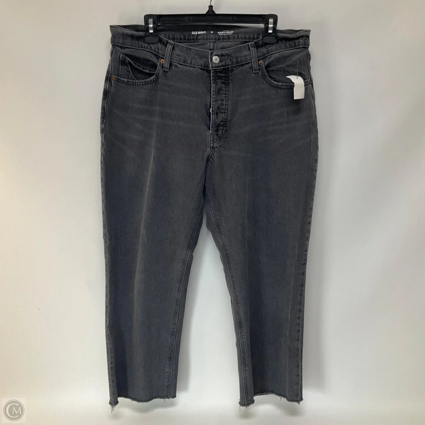 Jeans Straight By Old Navy In Black Denim, Size: 12