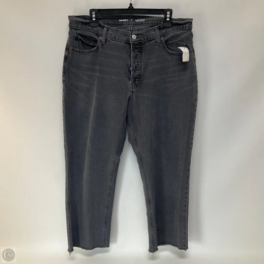 Jeans Straight By Old Navy In Black Denim, Size: 12