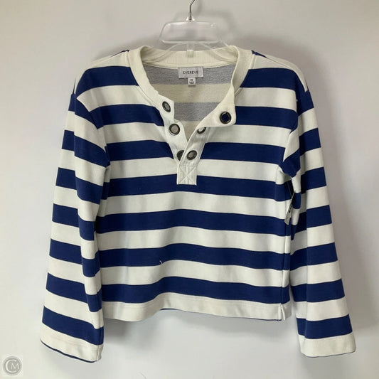 Top Long Sleeve By Evereve In Striped Pattern, Size: Xs