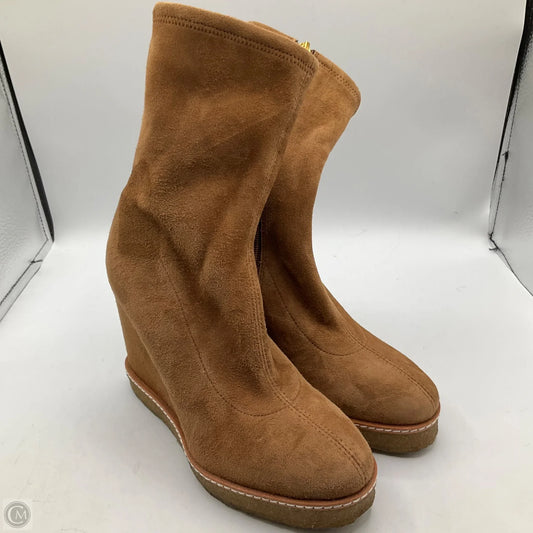 Boots Ankle Heels By Veronica Beard In Brown, Size: 6