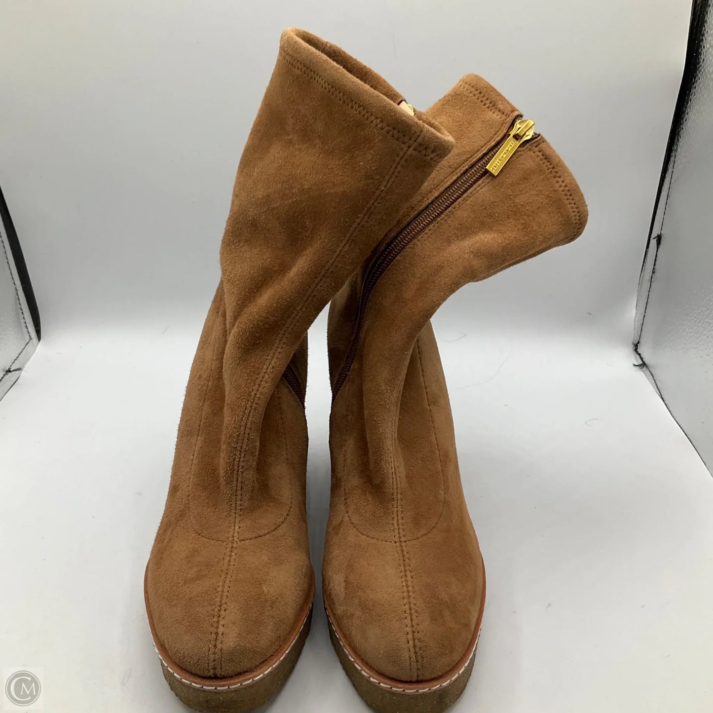 Boots Ankle Heels By Veronica Beard In Brown, Size: 6