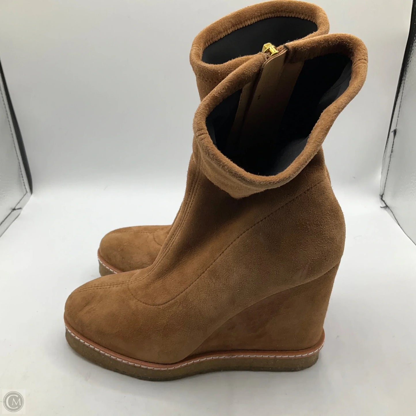 Boots Ankle Heels By Veronica Beard In Brown, Size: 6