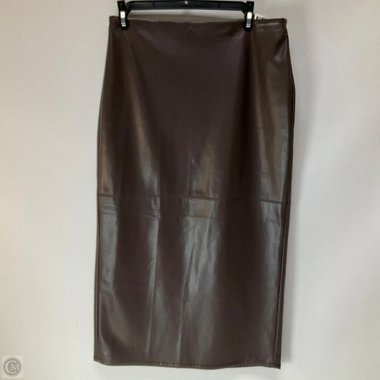 Skirt Midi By Good American In Brown, Size: 8