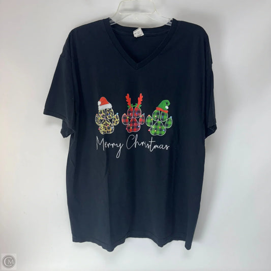 Top Short Sleeve By Fruit Of The Loom In Black, Size: 2x