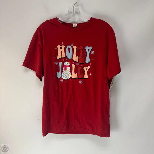 Top Short Sleeve By Cmf In Red, Size: L