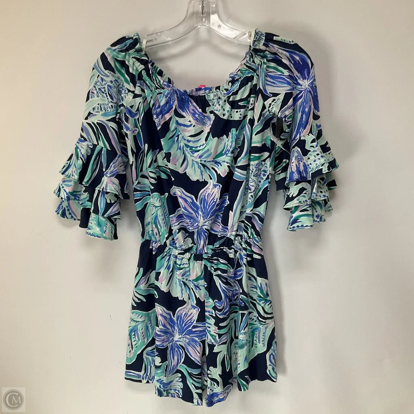 Romper Designer By Lilly Pulitzer In Blue & White, Size: Xxs