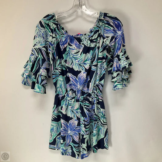 Romper Designer By Lilly Pulitzer In Blue & White, Size: Xxs