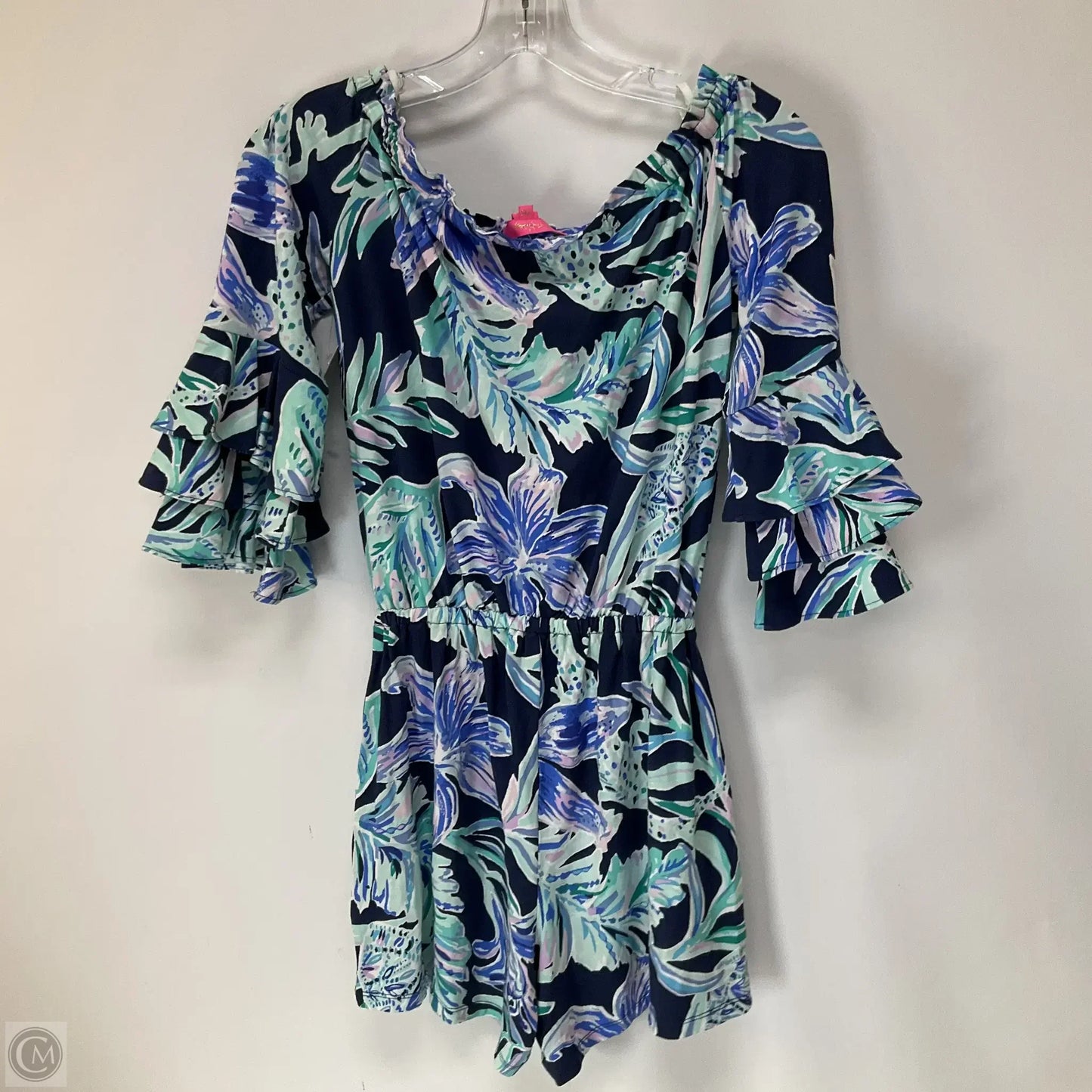 Romper Designer By Lilly Pulitzer In Blue & White, Size: Xxs