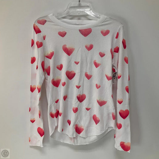 Top Long Sleeve By Chaser In Pink & White, Size: S