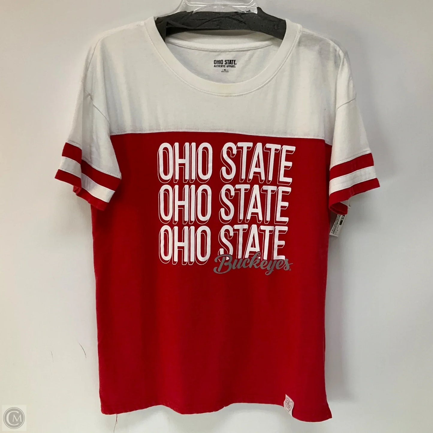 Athletic Top Short Sleeve By Clothes Mentor In Red & White, Size: Xl