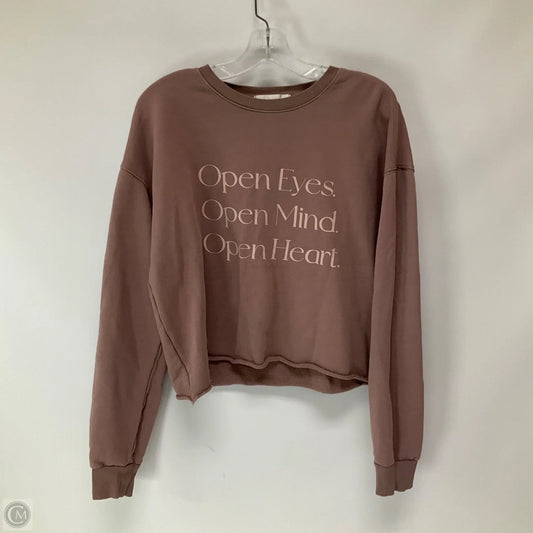 Athletic Top Long Sleeve Crewneck By Spiritual Gangster In Pink, Size: L