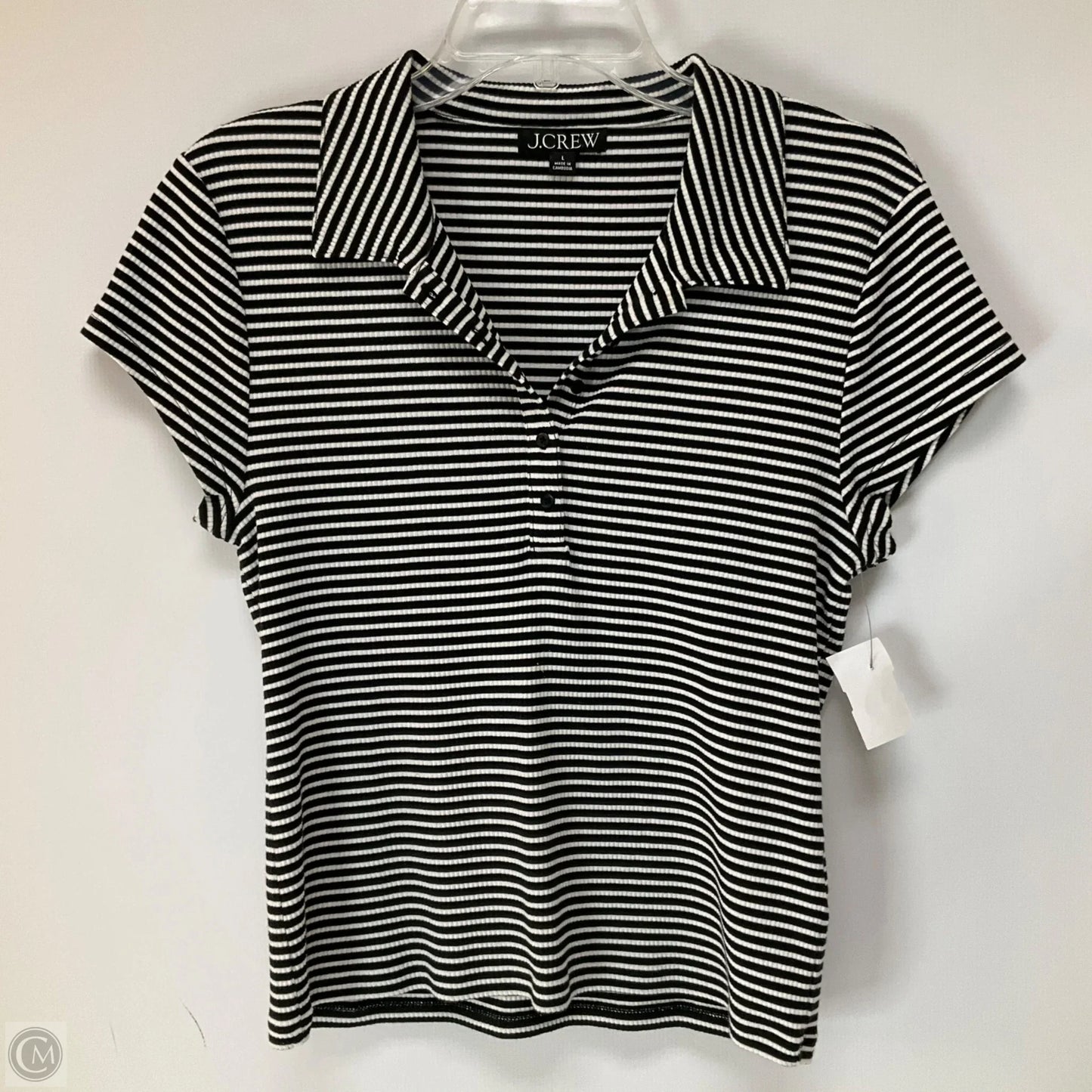 Top Short Sleeve By J. Crew In Striped Pattern, Size: L