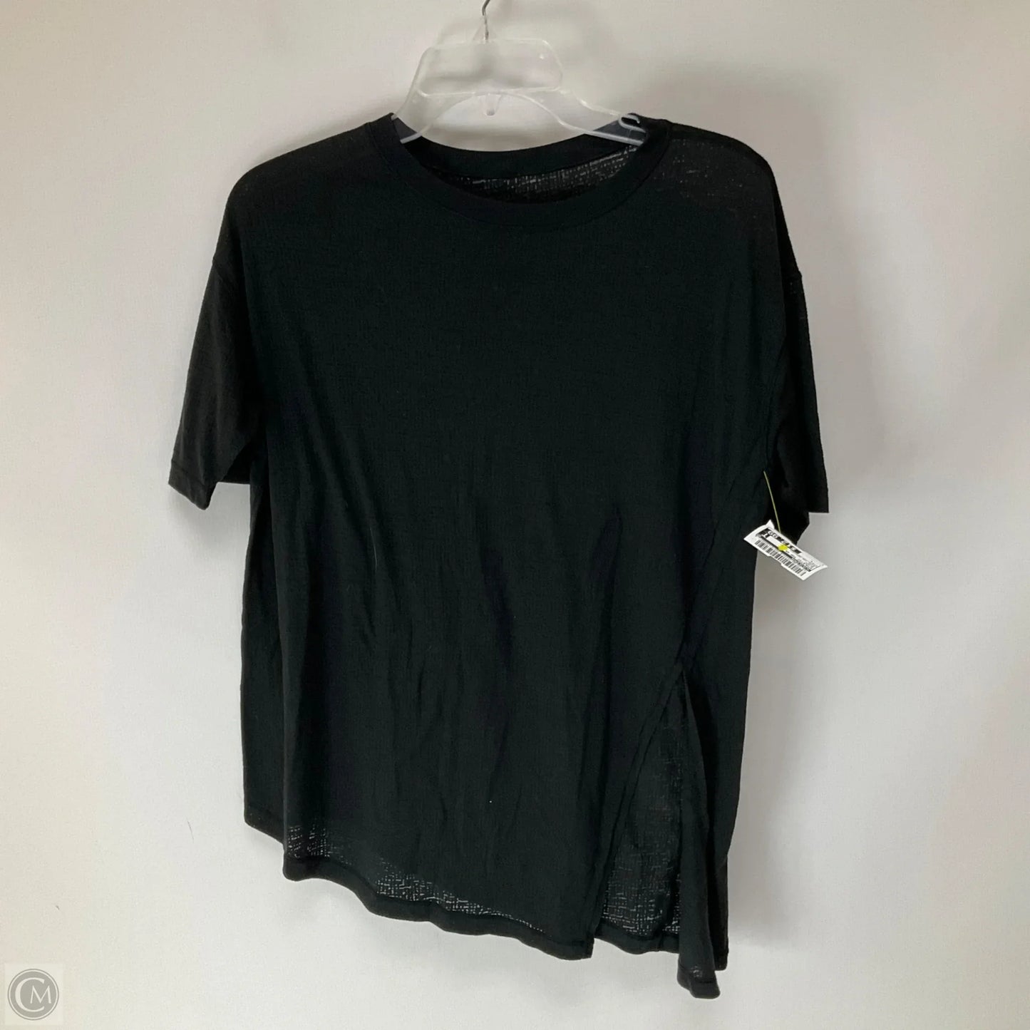 Athletic Top Short Sleeve By Lululemon In Black, Size: L