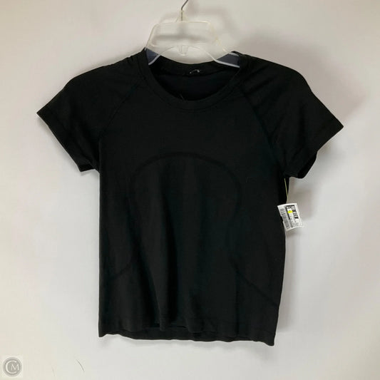 Athletic Top Short Sleeve By Lululemon In Black, Size: S