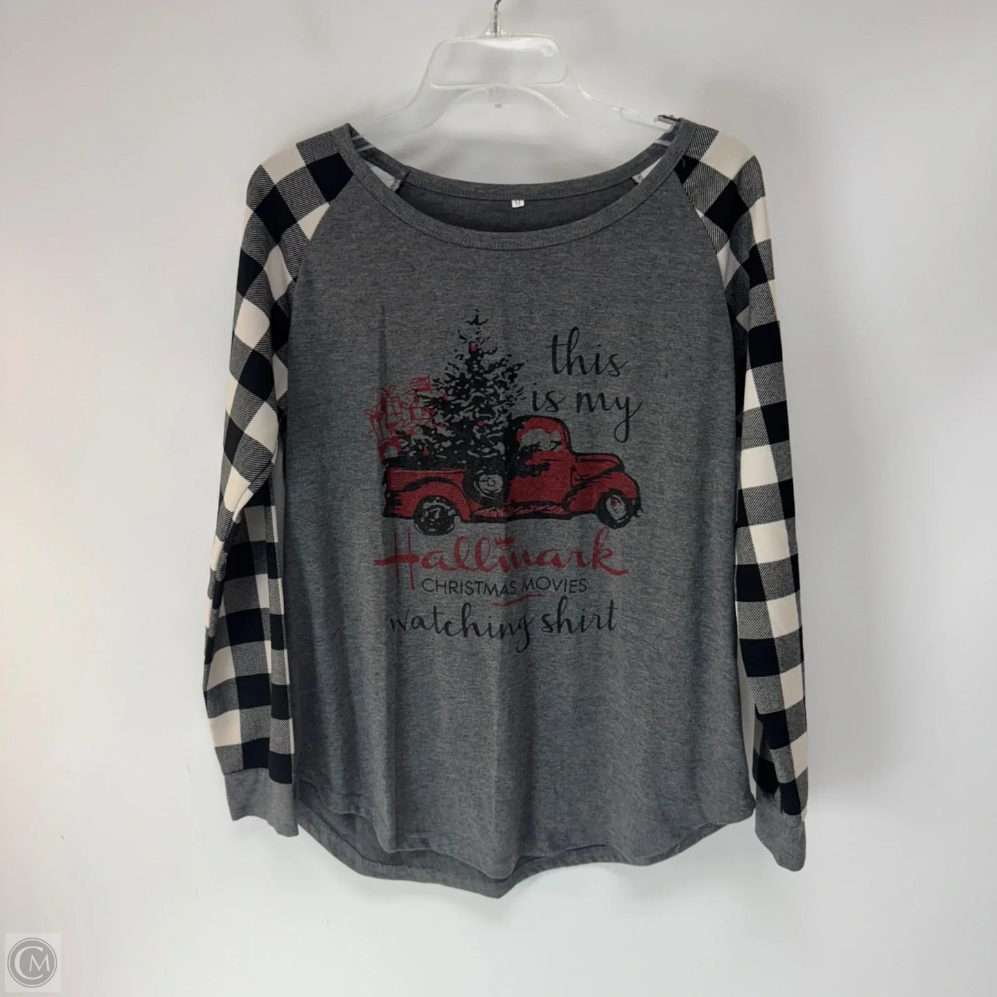 Top Long Sleeve By Cmf In Black & Grey, Size: M