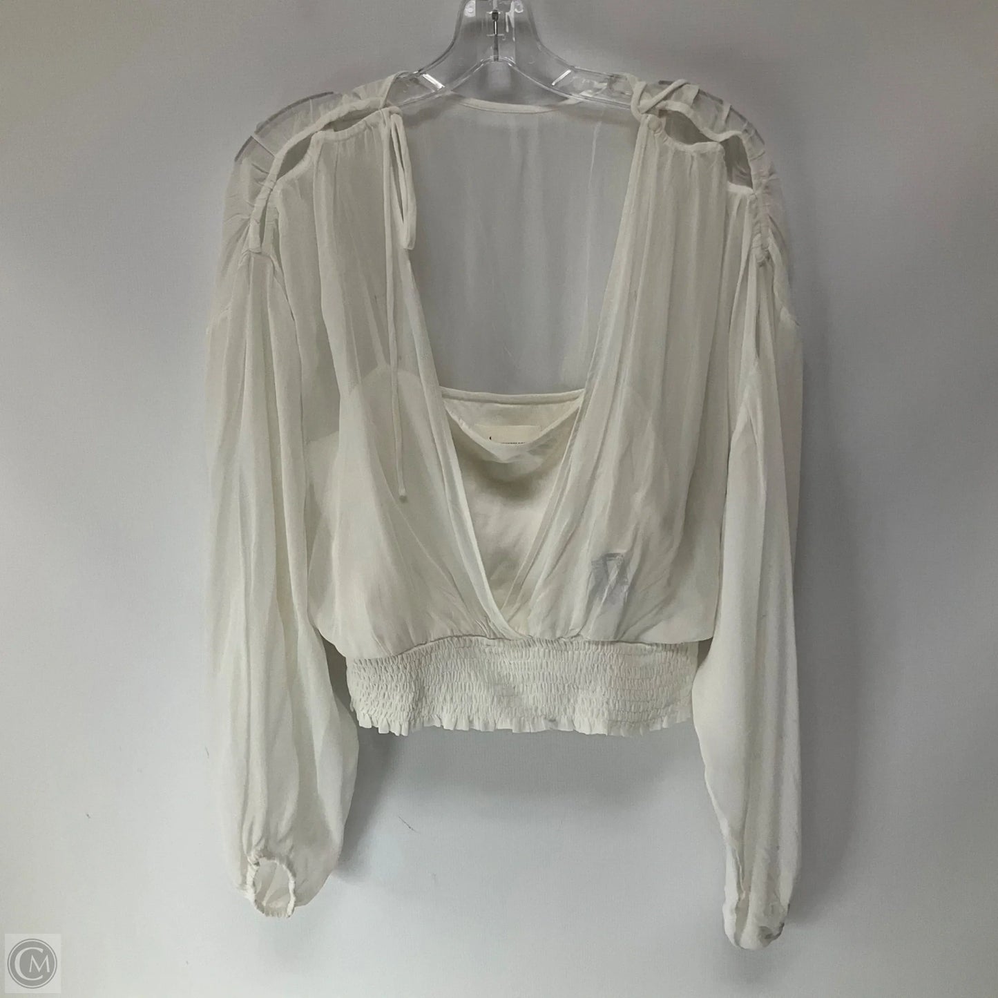Top Long Sleeve By Anthropologie In Cream, Size: L
