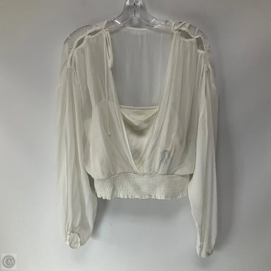 Top Long Sleeve By Anthropologie In Cream, Size: L