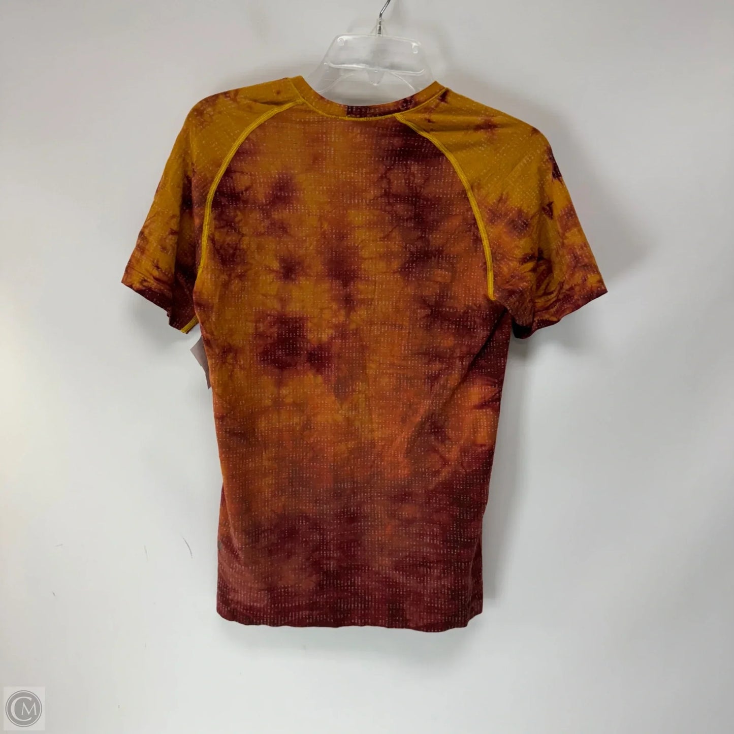 Athletic Top Short Sleeve By Lululemon In Orange & Red, Size: Xs