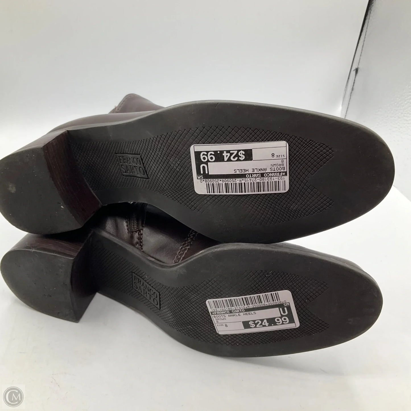 Boots Ankle Heels By Franco Sarto In Brown, Size: 8