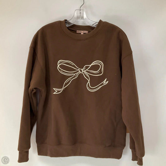 Sweatshirt Crewneck By Bailey Rose In Brown, Size: S