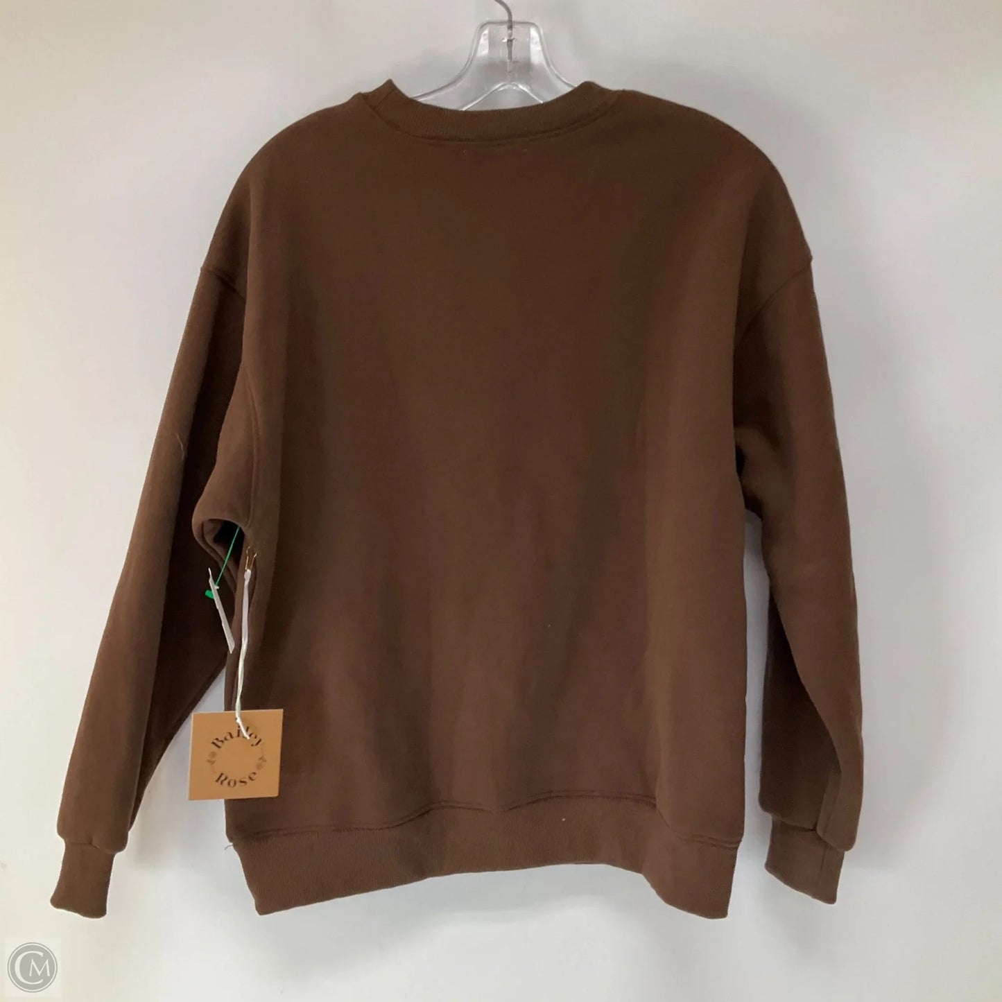 Sweatshirt Crewneck By Bailey Rose In Brown, Size: S
