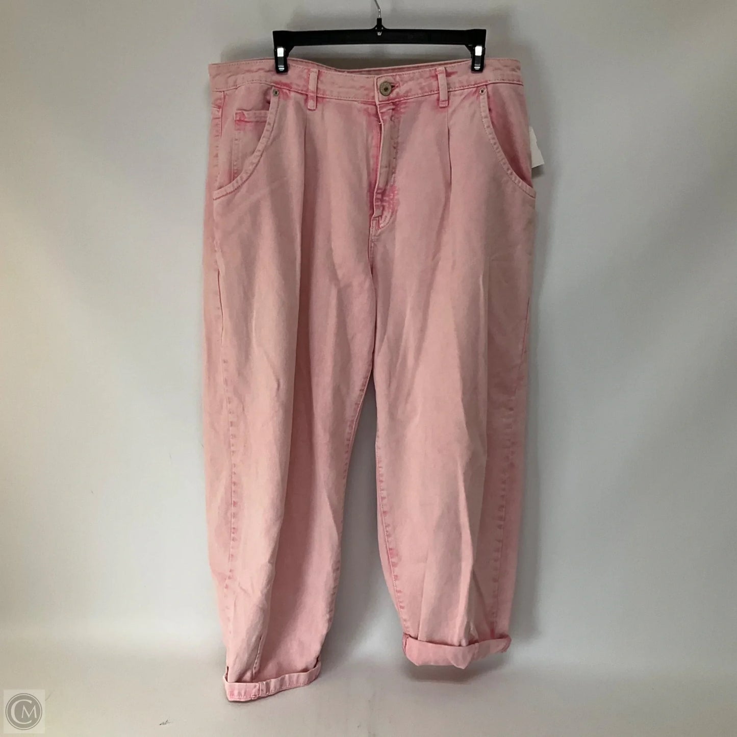 Jeans Wide Leg By Zara In Pink Denim, Size: 12