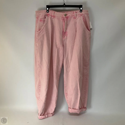 Jeans Wide Leg By Zara In Pink Denim, Size: 12