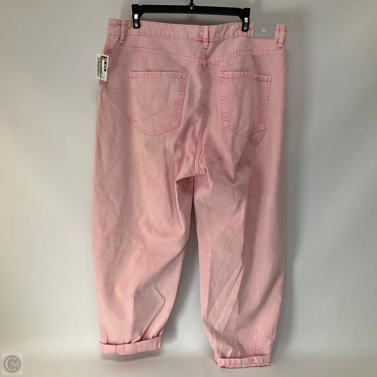 Jeans Wide Leg By Zara In Pink Denim, Size: 12