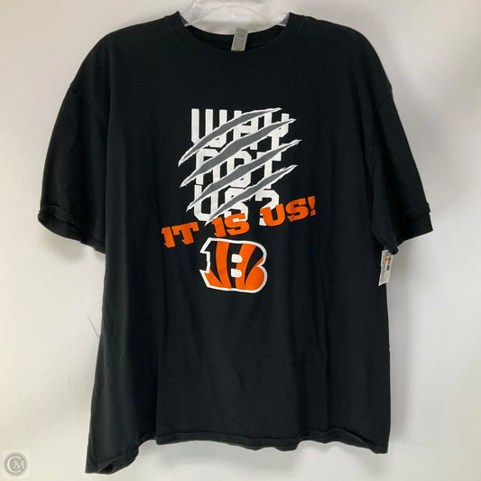 Athletic Top Short Sleeve By Gildan In Black & Orange, Size: 2x